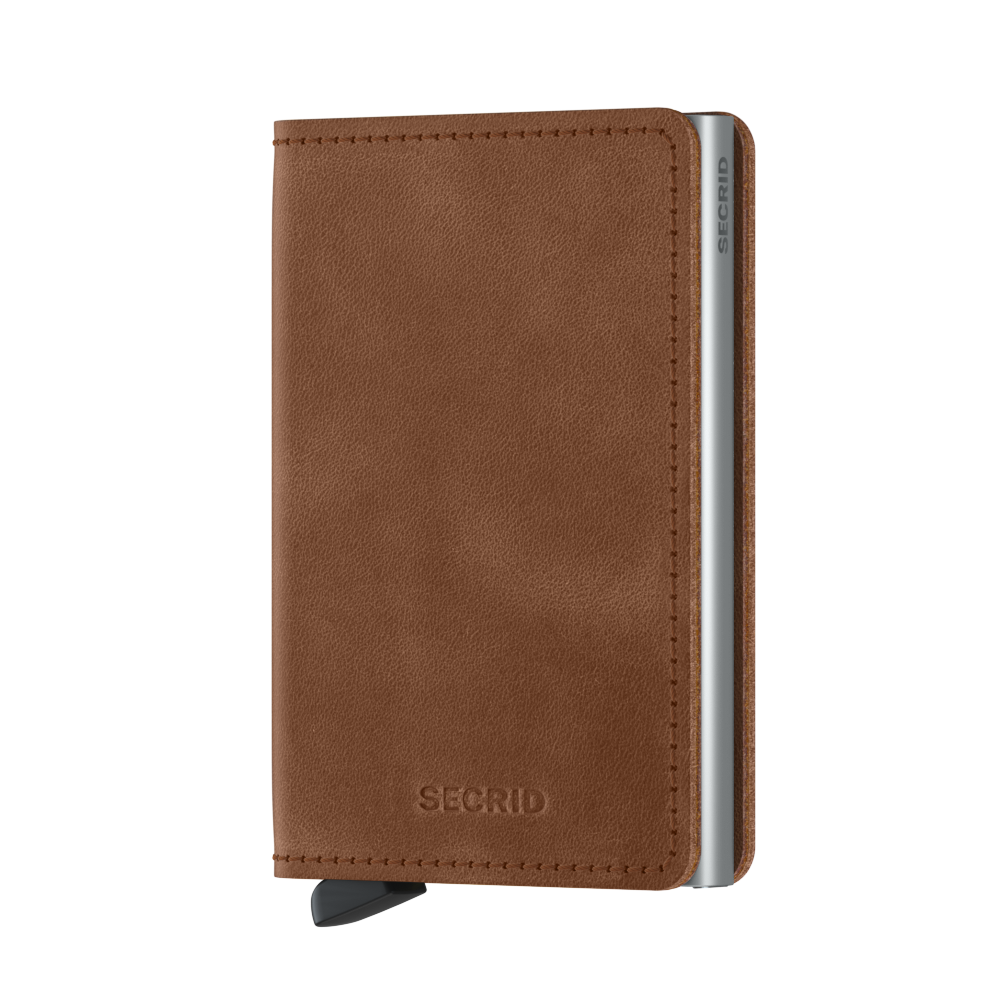 Slimwallet Vintage Cognac Silver