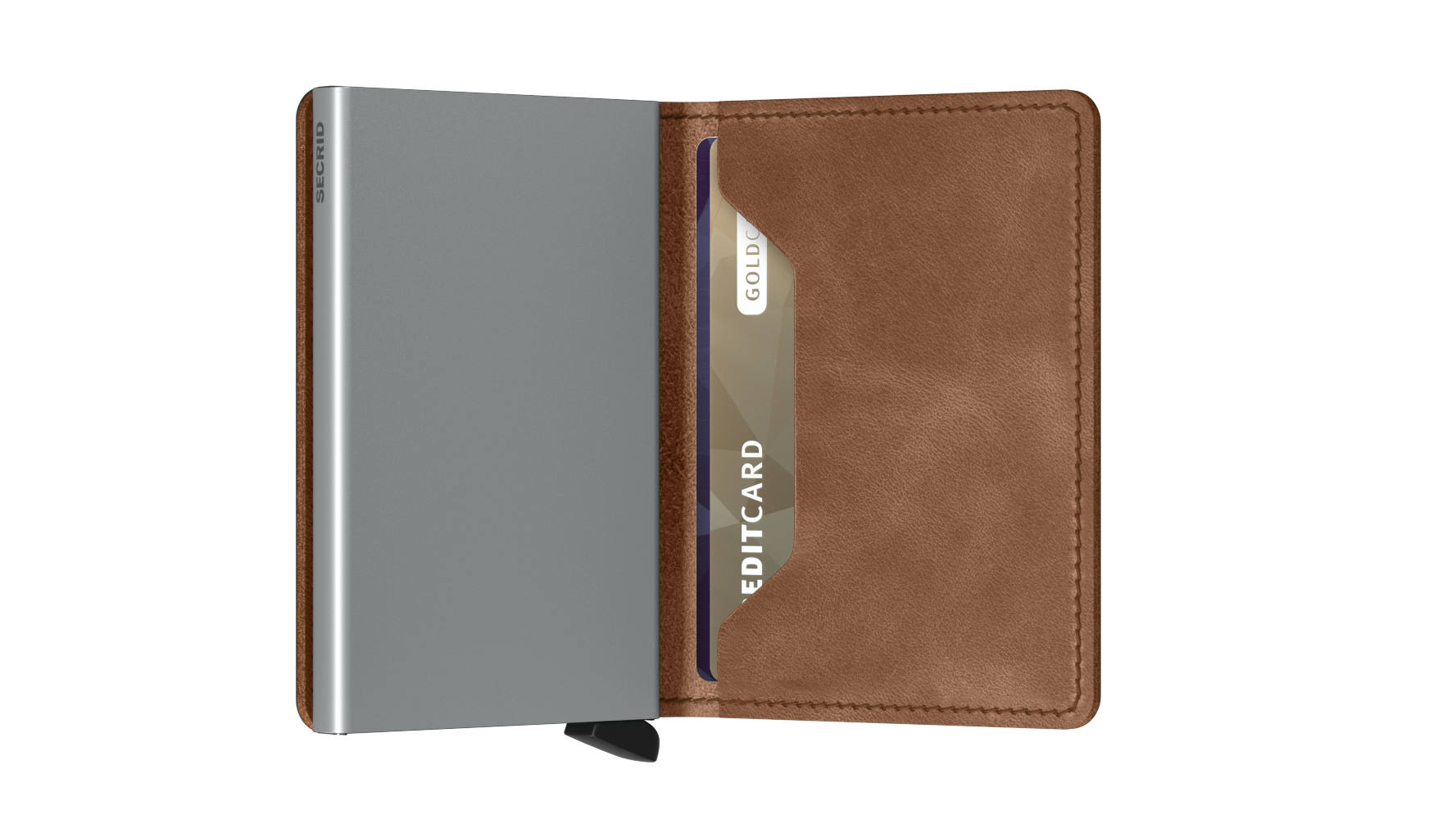 Slimwallet Vintage Cognac Silver