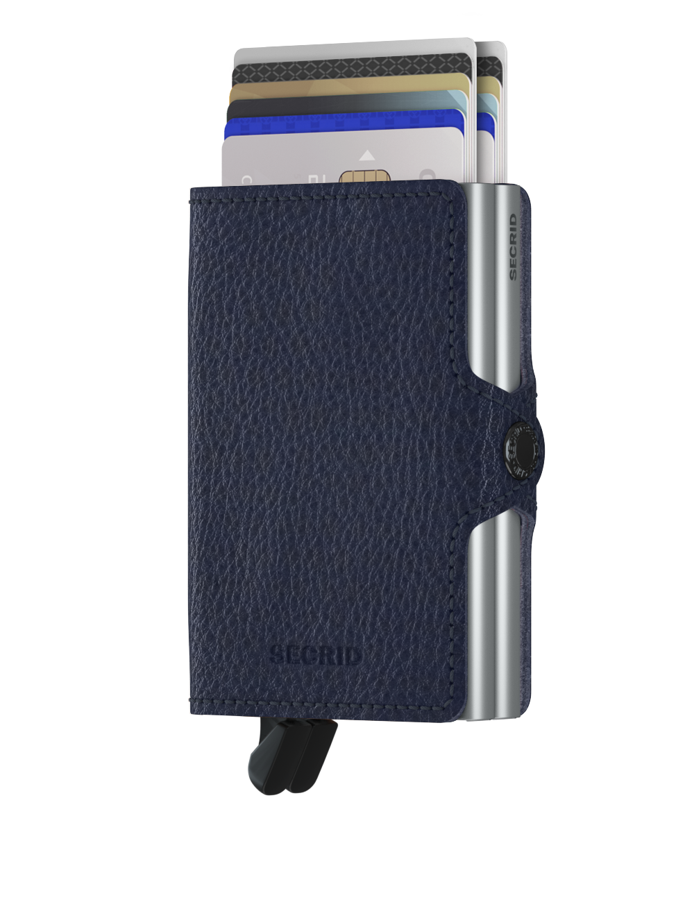 Twinwallet Veg Navy Silver