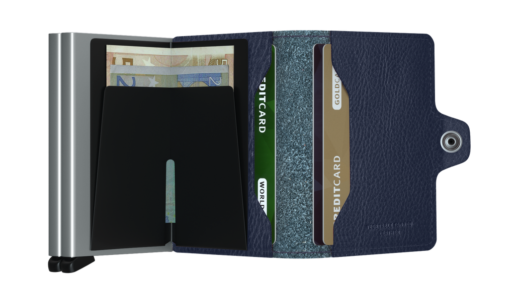 Twinwallet Veg Navy Silver