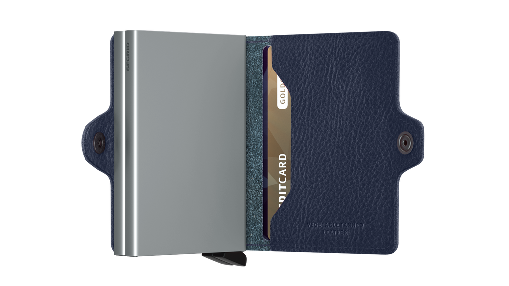 Twinwallet Veg Navy Silver
