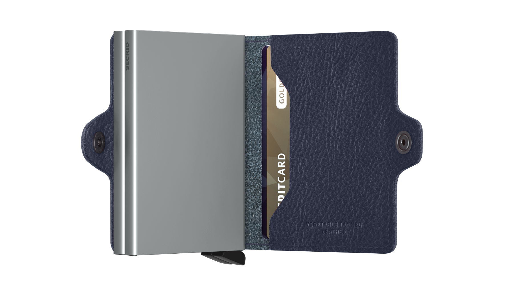 Twinwallet Veg Navy Silver