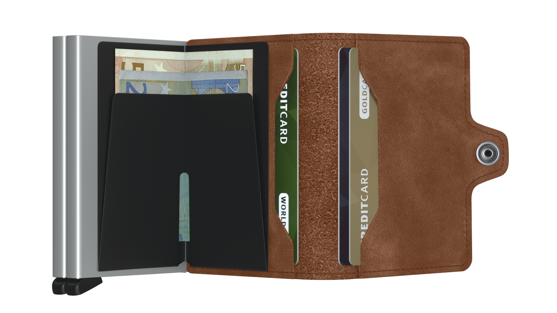 Twinwallet Vintage Cognac Silver