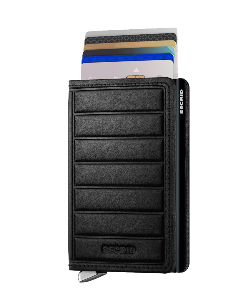 Premium Slimwallet Emboss Lines Black