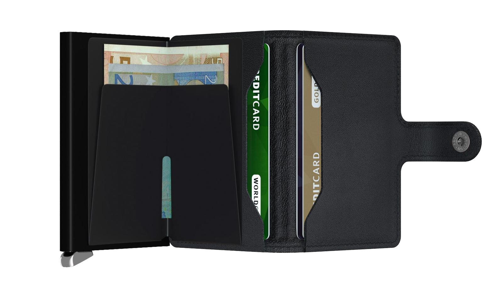 Premium Miniwallet Emboss Lines Black